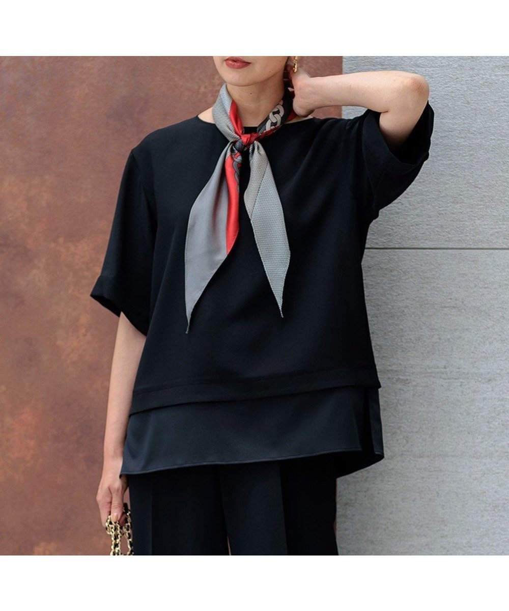 【23区/NIJYUSANKU】の【洗える】ストレッチジョーゼット ラウンドネック カットソー インテリア・キッズ・メンズ・レディースファッション・服の通販 founy(ファニー) ファッション Fashion レディースファッション Fashion for Women トップス・カットソー Cut & Sew Tops シャツ・ブラウス・オフィスカジュアル Elegant Blouses & Button-Ups ロングTシャツ・Tシャツ Longline T-Shirts & Tees カットソー・ベーシックTシャツ Cut-and-Sewn Tops / Stretch Tees & Basics 2024年 2024 2024-2025秋冬・A/W Autumn/Winter 2024–25 AW24–25 おすすめ Recommended / Our Picks エレガント 上品 Elegant カットソー Cut and Sewn Top サテン Satin, Glossy Fabric シンプル Simple, Minimal ジョーゼット Georgette, Semi-Sheer Fabric ストレッチ Stretch, Stretchy Fabric セットアップ Set-Up, Coordinated Outfit ラウンド Round, Round Neck ワイド Wide, Wide Fit 洗える Machine Washable A/W・秋冬 Autumn/Winter ブラック系|ID: prp329100004275759 ipo3291000000033596049