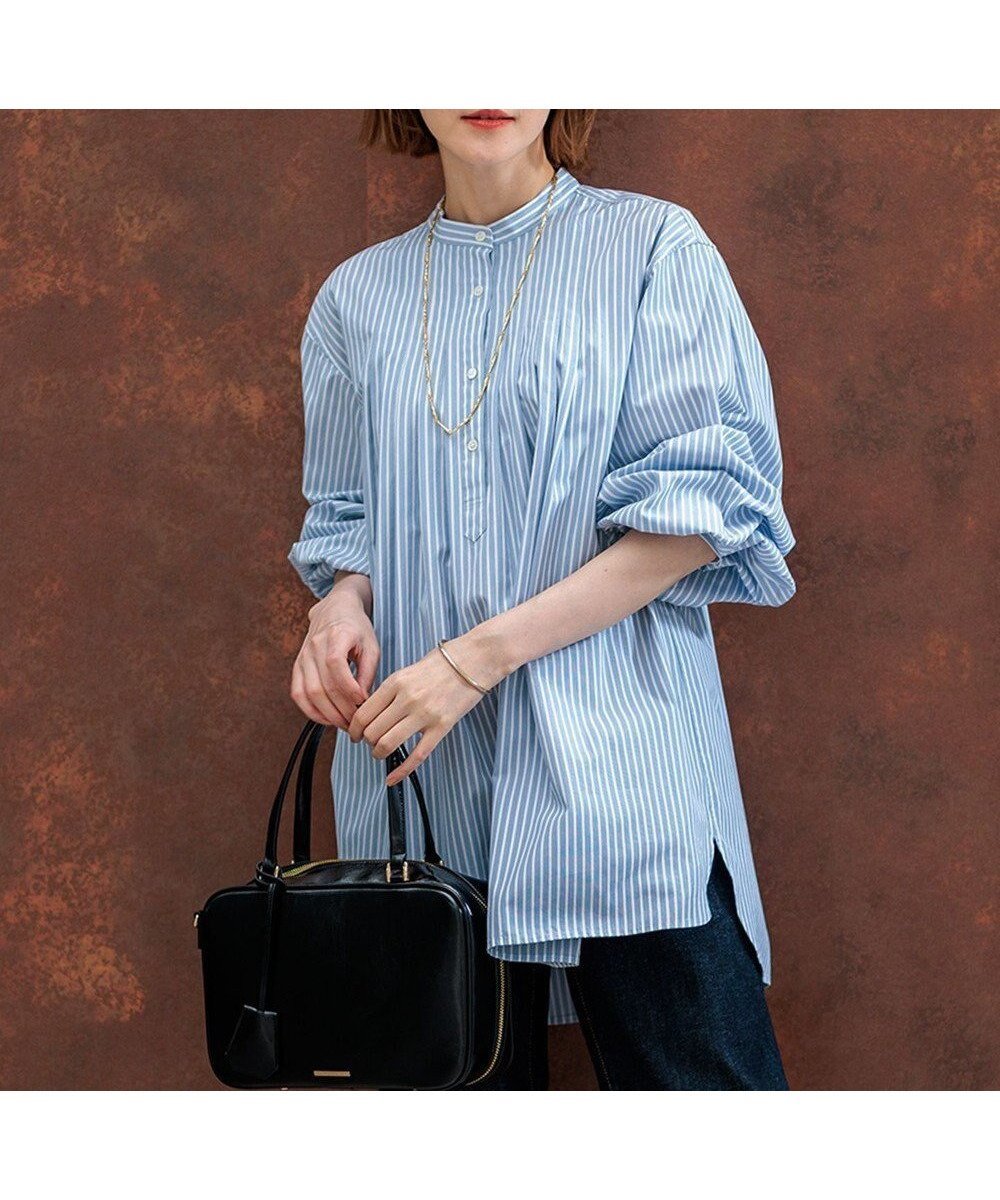 【23区/NIJYUSANKU】の【洗える】CANCLINI ボリュームデザイン ブラウス インテリア・キッズ・メンズ・レディースファッション・服の通販 founy(ファニー) ファッション Fashion レディースファッション Fashion for Women トップス・カットソー Cut & Sew Tops シャツ・ブラウス・オフィスカジュアル Elegant Blouses & Button-Ups イタリア Italy インポート Imported Fashion 洗える Machine Washable クラシック Classic, Timeless Style ストライプ Stripe, Striped Pattern チュニック Tunic, Long Top ツイル Twist, Twisted Detail デニム Denim, Jeans Material トレンド Trend, Trending Now 定番 Standard, Basic Item ベーシック Basic, Essential メンズ Men's, Menswear 無地 Plain, Solid Color ワイド Wide, Wide Fit A/W・秋冬 Autumn/Winter 2024年 2024 エレガント 上品 Elegant 2024-2025秋冬・A/W Autumn/Winter 2024–25 AW24–25 ブルーストライプ|ID: prp329100004275761 ipo3291000000033640263