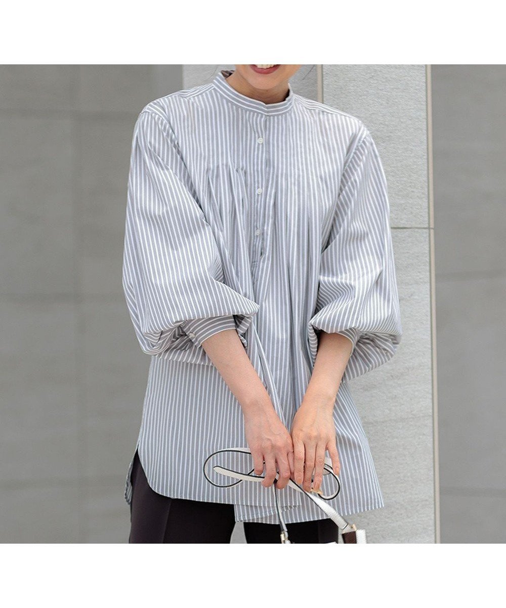 【23区/NIJYUSANKU】の【洗える】CANCLINI ボリュームデザイン ブラウス インテリア・キッズ・メンズ・レディースファッション・服の通販 founy(ファニー) ファッション Fashion レディースファッション Fashion for Women トップス・カットソー Cut & Sew Tops シャツ・ブラウス・オフィスカジュアル Elegant Blouses & Button-Ups イタリア Italy インポート Imported Fashion 洗える Machine Washable クラシック Classic, Timeless Style ストライプ Stripe, Striped Pattern チュニック Tunic, Long Top ツイル Twist, Twisted Detail デニム Denim, Jeans Material トレンド Trend, Trending Now 定番 Standard, Basic Item ベーシック Basic, Essential メンズ Men's, Menswear 無地 Plain, Solid Color ワイド Wide, Wide Fit A/W・秋冬 Autumn/Winter 2024年 2024 エレガント 上品 Elegant 2024-2025秋冬・A/W Autumn/Winter 2024–25 AW24–25 ダークブラウンストライプ|ID: prp329100004275761 ipo3291000000033640264