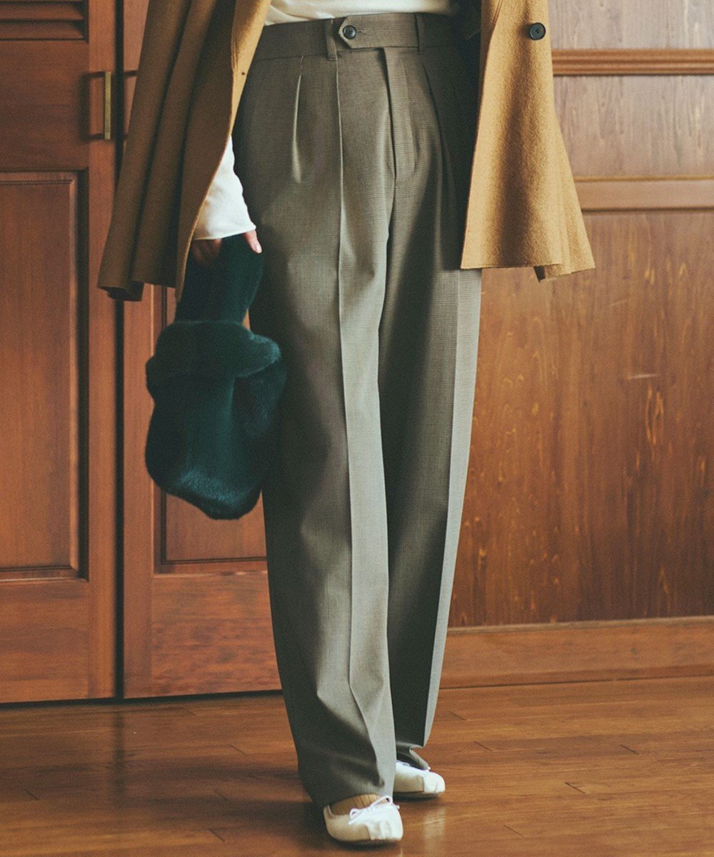 【23区/NIJYUSANKU】の【洗える】ドライ2WAYストレッチ チェック ワイドパンツ 人気、トレンドファッション・服の通販 founy(ファニー) 　ファッション　Fashion　レディースファッション　Fashion for Women　パンツ　Pants & Trousers　洗える　Machine Washable　秋　Autumn　サロペット　Overalls, Salopette　ストレッチ　Stretch, Stretchy Fabric　チェック　Check, Plaid, Tartan　トレンド　Trend, Trending Now　フロント　Front, Front Design　ベーシック　Basic, Essential　ボトム　Bottoms, Lower Wear　無地　Plain, Solid Color　ワイド　Wide, Wide Fit　A/W・秋冬　Autumn/Winter　2024年　2024　2024-2025秋冬・A/W　Autumn/Winter 2024–25 AW24–25　 other-1|ID: prp329100004275767 ipo3291000000033577984