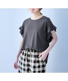 【エニィファム/any FAM】の【洗濯機可】ストレッチピケフリルTシャツ チャコール|ID: prp329100004275781 ipo3291000000029713451