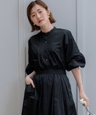 【23区/NIJYUSANKU】のナイロンコットンポプリン ボリュームスリーブ ブラウス ブラック系|ID: prp329100004275827 ipo3291000000031986207