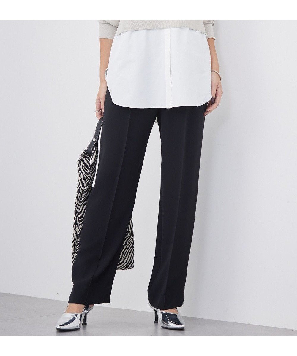 【アイシービー/iCB】の【洗える】ライトダブルクロス ストレートパンツ インテリア・キッズ・メンズ・レディースファッション・服の通販 founy(ファニー) ファッション Fashion レディースファッション Fashion for Women パンツ Pants & Trousers 洗える Machine Washable ストレッチ Stretch, Stretchy Fabric ストレート Straight, Straight Cut センター Center, Center Line ドレープ Drape, Draping Fabric A/W・秋冬 Autumn/Winter 2024年 2024 2024-2025秋冬・A/W Autumn/Winter 2024–25 AW24–25 ブラック系|ID: prp329100004275996 ipo3291000000034377590