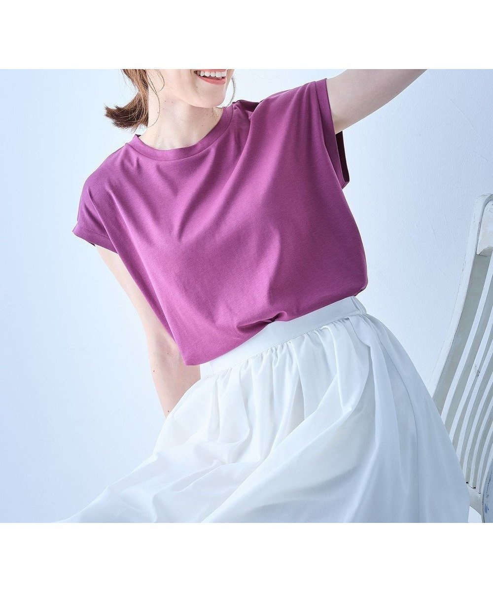 【エニー/ANY】の【汗ジミ防止加工】シルケットスムースノースリーブプルオーバー インテリア・キッズ・メンズ・レディースファッション・服の通販 founy(ファニー) 　ファッション　Fashion　レディースファッション　Fashion for Women　トップス・カットソー　Cut & Sew Tops　キャミソール&ノースリーブ　Camisoles & Sleeveless Tops　シャツ・ブラウス・オフィスカジュアル　Elegant Blouses & Button-Ups　ロングTシャツ・Tシャツ　Longline T-Shirts & Tees　カジュアルプルオーバー・ニットトップス　Pullovers & Knit Tops / Casual Pullovers　カットソー・ベーシックTシャツ　Cut-and-Sewn Tops / Stretch Tees & Basics　おすすめ　Recommended / Our Picks　インナー　Innerwear　カットソー　Cut and Sewn Top　シンプル　Simple, Minimal　スリット　Slit, Slit Detail　スリーブ　Sleeve, Long Sleeve / Short Sleeve　デニム　Denim, Jeans Material　ノースリーブ　Sleeveless, No-Sleeve　フレンチ　French, French Style　ベーシック　Basic, Essential　夏　Summer　春　Spring　S/S・春夏　SS, Spring/Summer, Warm Season　パープル|ID: prp329100004276336 ipo3291000000034685643