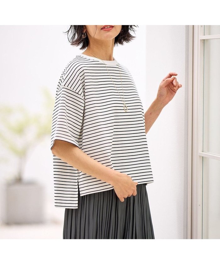 【エニィファム/any FAM】の【洗濯機可】フライスワイドTシャツ インテリア・キッズ・メンズ・レディースファッション・服の通販 founy(ファニー) https://founy.com/ ファッション Fashion レディースファッション WOMEN トップス・カットソー Tops/Tshirt シャツ/ブラウス Shirts/Blouses ロング / Tシャツ T-Shirts カットソー Cut and Sewn カットソー Cut And Sew コンパクト Compact スリット Slit ワイド Wide 夏 Summer 春 Spring S/S・春夏 Ss・Spring/Summer |ID: prp329100004276458 ipo3291000000031969521