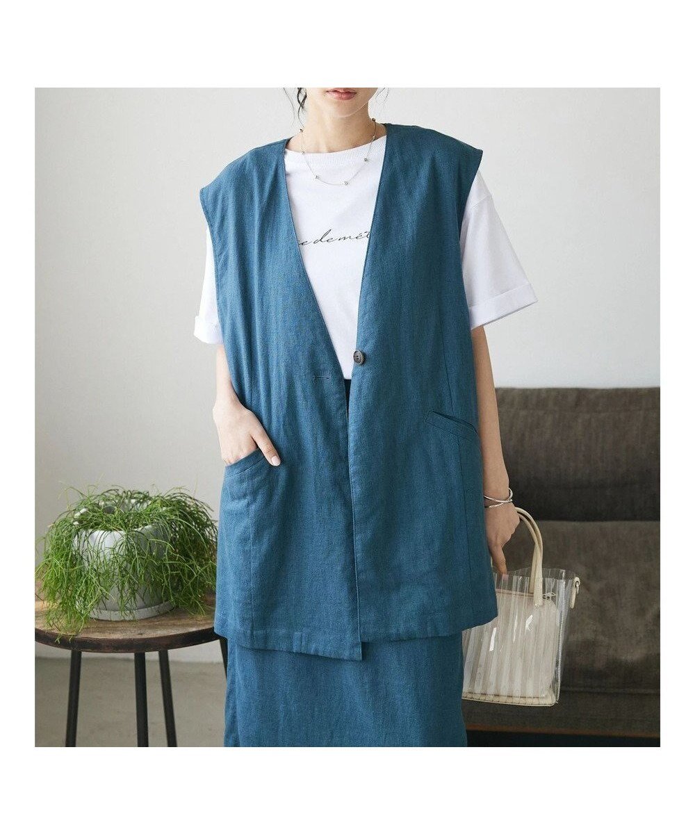 【クラフトスタンダードブティック/CRAFT STANDARD BOUTIQUE】の【キナリノ別注】リネンレーヨンジレベスト インテリア・キッズ・メンズ・レディースファッション・服の通販 founy(ファニー) 　ファッション　Fashion　レディースファッション　WOMEN　アウター　Coat Outerwear　トップス・カットソー　Tops/Tshirt　ベスト/ジレ　Gilets/Vests　春　Spring　シンプル　Simple　セットアップ　Set Up　ダウン　Down　ベスト　Vest　ポケット　Pocket　別注　Special Order　リネン　Linen　S/S・春夏　Ss・Spring/Summer　おすすめ　Recommend　夏　Summer　2024年　2024　2024春夏・S/S　Ss,Spring/Summer,2024　エレガント 上品　Elegant　Navy|ID: prp329100004276556 ipo3291000000031951431
