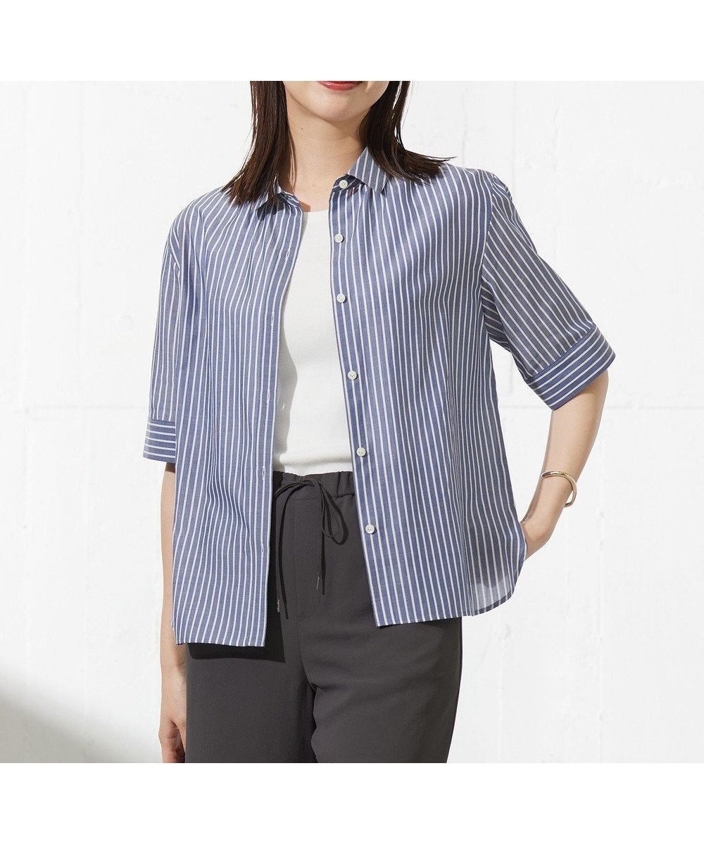 【ジェイ プレス/J.PRESS】の【洗える】ウォッシャブルストライプ シャツカラー ブラウス 人気、トレンドファッション・服の通販 founy(ファニー) 　ファッション　Fashion　レディースファッション　Fashion for Women　トップス・カットソー　Cut & Sew Tops　シャツ・ブラウス・オフィスカジュアル　Elegant Blouses & Button-Ups　ウォッシャブル　Machine Washable　春　Spring　洗える　Machine Washable　キュプラ　Cupro, Eco Fabric　ストライプ　Stripe, Striped Pattern　バランス　Balance, Style Balance　ベーシック　Basic, Essential　羽織　Haori, Light Jacket　ラウンド　Round, Round Neck　S/S・春夏　SS, Spring/Summer, Warm Season　おすすめ　Recommended / Our Picks　夏　Summer　 other-1|ID: prp329100004276882 ipo3291000000033689693