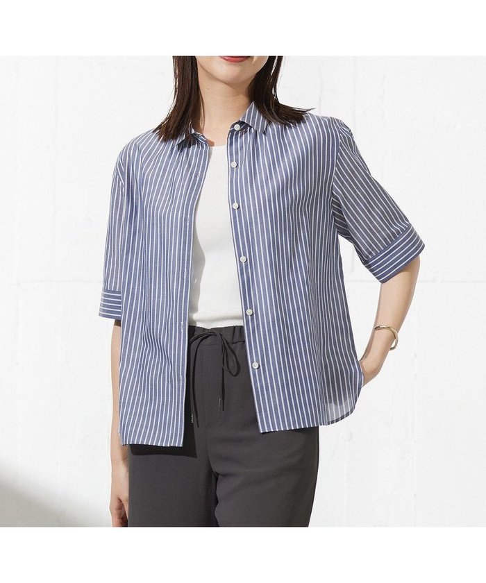 【ジェイ プレス/J.PRESS】の【洗える】ウォッシャブルストライプ シャツカラー ブラウス インテリア・キッズ・メンズ・レディースファッション・服の通販 founy(ファニー) https://founy.com/ ファッション Fashion レディースファッション Fashion for Women トップス・カットソー Cut & Sew Tops シャツ・ブラウス・オフィスカジュアル Elegant Blouses & Button-Ups ウォッシャブル Machine Washable 春 Spring 洗える Machine Washable キュプラ Cupro, Eco Fabric ストライプ Stripe, Striped Pattern バランス Balance, Style Balance ベーシック Basic, Essential 羽織 Haori, Light Jacket ラウンド Round, Round Neck S/S・春夏 SS, Spring/Summer, Warm Season おすすめ Recommended / Our Picks 夏 Summer |ID: prp329100004276882 ipo3291000000034876156