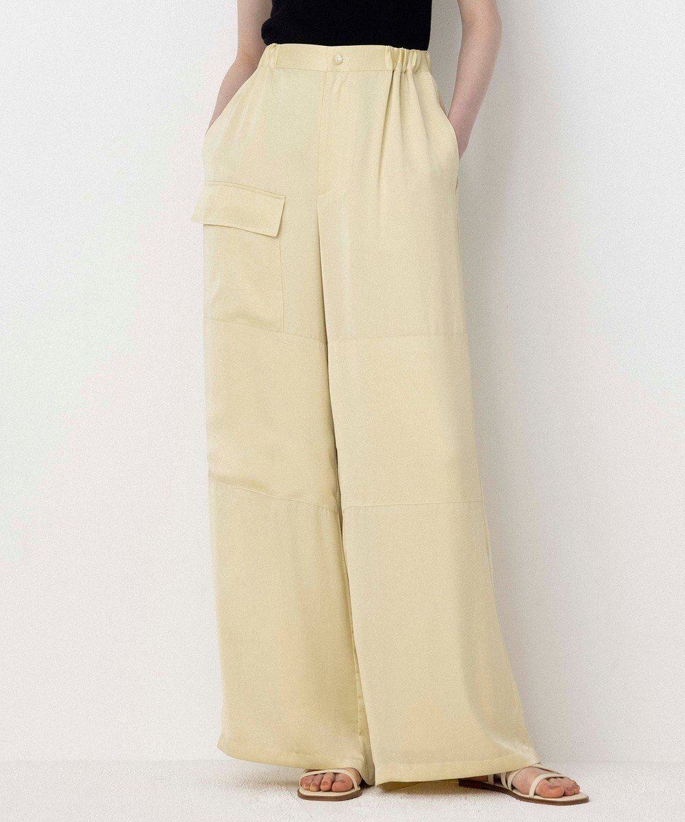 【ネイヴ/NAVE】の【Nave・洗える/ウエストゴム】ヴィンテージサテン ワイドパンツ インテリア・キッズ・メンズ・レディースファッション・服の通販 founy(ファニー) ファッション Fashion レディースファッション Fashion for Women パンツ Pants & Trousers カーゴパンツ Cargo Pants, Utility Pants サテン Satin, Glossy Fabric ポケット Pocket, Pocket Detail リラックス Relax, Relaxed Fit ワイド Wide, Wide Fit ヴィンテージ Vintage Style エレガント 上品 Elegant 夏 Summer 春 Spring S/S・春夏 SS, Spring/Summer, Warm Season 洗える Machine Washable ライトイエロー系|ID: prp329100004277049 ipo3291000000035165481