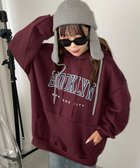 【ウィゴー/WEGO】の【裏起毛】BROOKLYNロゴビッグパーカー ワイン|ID:prp329100004280061