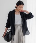 【23区/NIJYUSANKU】の【Oggi8月号掲載/洗える】LIBECO ベーシック シャツ ブラック|ID: prp329100004280251 ipo3291000000031988657