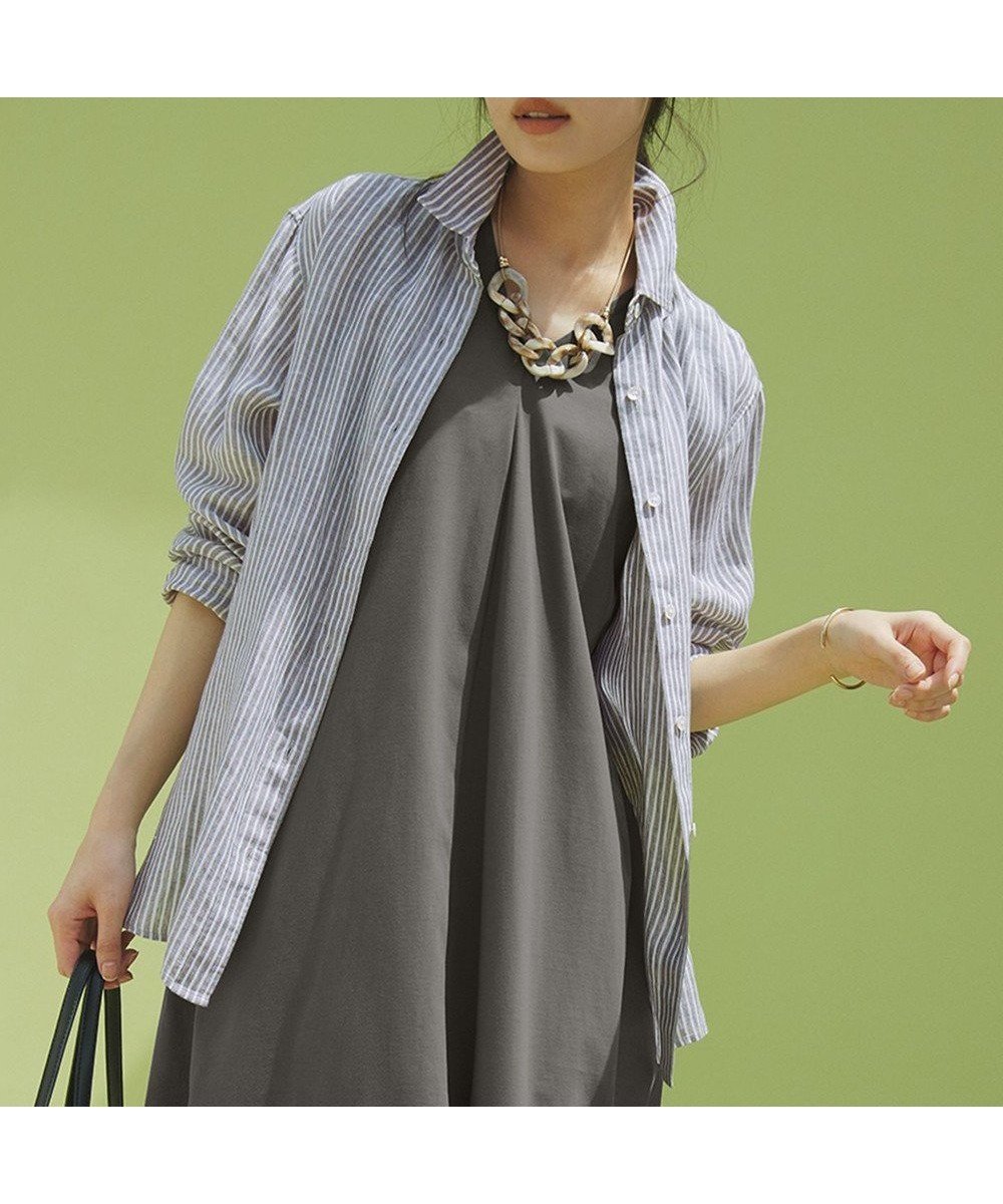 【23区/NIJYUSANKU】の【Oggi8月号掲載/洗える】LIBECO ベーシック シャツ インテリア・キッズ・メンズ・レディースファッション・服の通販 founy(ファニー) 　雑誌掲載アイテム　Magazine Items　ファッション雑誌　Fashion Magazines　オッジ　Oggi　ファッション　Fashion　レディースファッション　WOMEN　トップス・カットソー　Tops/Tshirt　シャツ/ブラウス　Shirts/Blouses　オレンジ　Orange　春　Spring　洗える　Washable　シンプル　Simple　ストライプ　Stripe　雑誌　Magazine　8月号　August Issue　フレア　Flare　ベーシック　Basic　無地　Plain Color　リネン　Linen　ロング　Long　S/S・春夏　Ss・Spring/Summer　再入荷　Restock/Back In Stock/Re Arrival　夏　Summer　2024年　2024　2024春夏・S/S　Ss,Spring/Summer,2024　カーキストライプ|ID: prp329100004280251 ipo3291000000031988659