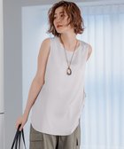 【23区/NIJYUSANKU】の【洗える】サテン タンクトップ ライトグレー系|ID: prp329100004280304 ipo3291000000031963774
