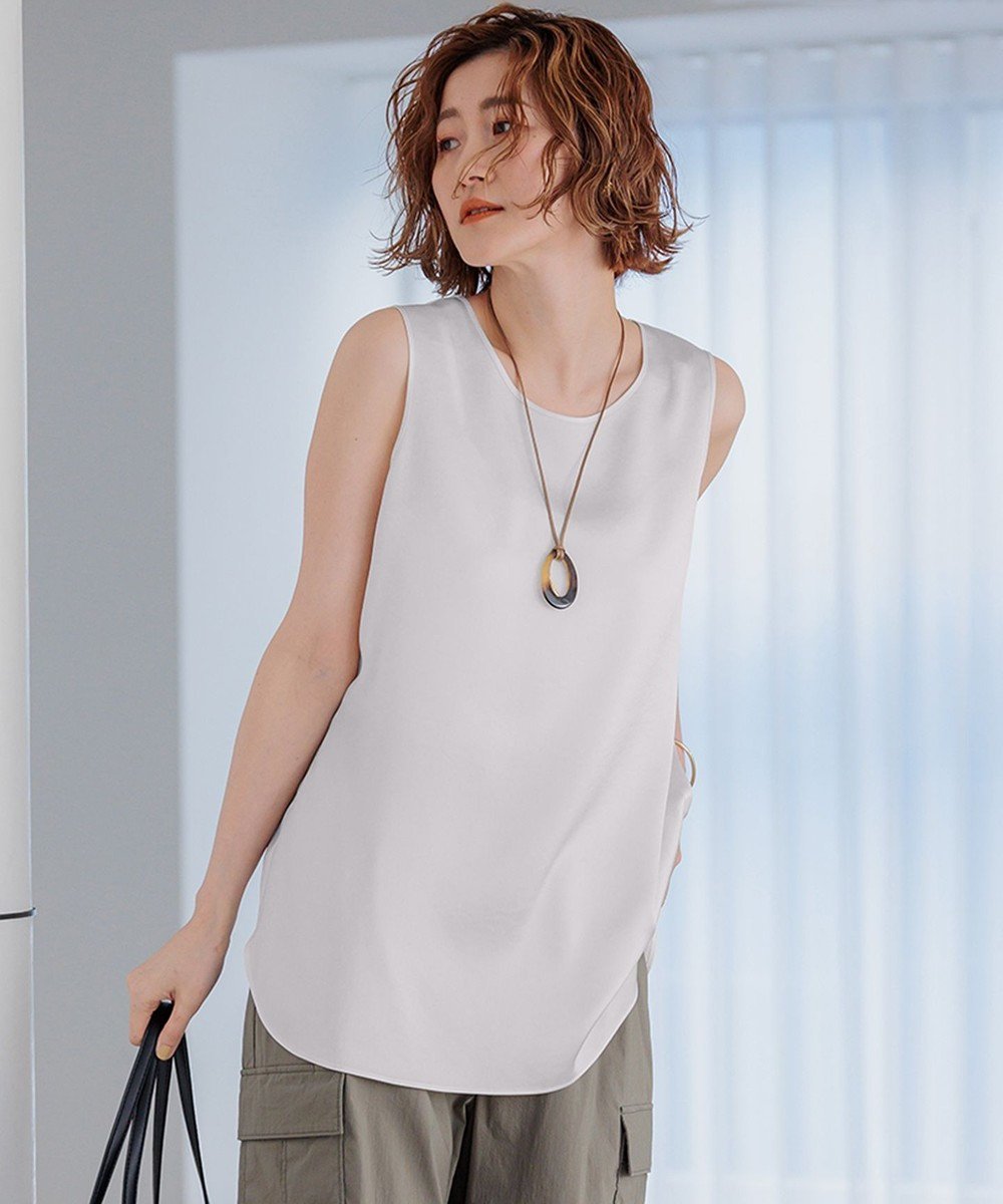 【23区/NIJYUSANKU】の【洗える】サテン タンクトップ インテリア・キッズ・メンズ・レディースファッション・服の通販 founy(ファニー) 　ファッション　Fashion　レディースファッション　WOMEN　トップス・カットソー　Tops/Tshirt　春　Spring　洗える　Washable　クロップド　Cropped　サテン　Satin　シアー　Sheer　シルク　Silk　シンプル　Simple　タンク　Tank　トリミング　Trimming　リラックス　Relax　レーシー　Lacey　S/S・春夏　Ss・Spring/Summer　再入荷　Restock/Back In Stock/Re Arrival　夏　Summer　2024年　2024　2024春夏・S/S　Ss,Spring/Summer,2024　エレガント 上品　Elegant　ライトグレー系|ID: prp329100004280304 ipo3291000000031963774