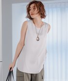 【23区/NIJYUSANKU】の【洗える】サテン タンクトップ ライトグレー系|ID: prp329100004280304 ipo3291000000032686500