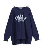【クラフトスタンダードブティック/CRAFT STANDARD BOUTIQUE】のプリント裏毛チュニック Navy|ID: prp329100004281360 ipo3291000000031892730