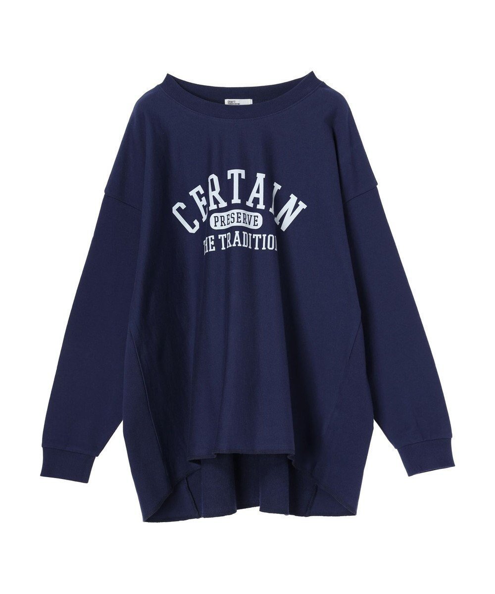 【クラフトスタンダードブティック/CRAFT STANDARD BOUTIQUE】のプリント裏毛チュニック インテリア・キッズ・メンズ・レディースファッション・服の通販 founy(ファニー) 　ファッション　Fashion　レディースファッション　WOMEN　トップス・カットソー　Tops/Tshirt　シャツ/ブラウス　Shirts/Blouses　ロング / Tシャツ　T-Shirts　カットソー　Cut and Sewn　春　Spring　カットソー　Cut And Sew　チュニック　Tunic　フロント　Front　プリント　Print　ポケット　Pocket　S/S・春夏　Ss・Spring/Summer　おすすめ　Recommend　夏　Summer　2024年　2024　2024春夏・S/S　Ss,Spring/Summer,2024　Navy|ID: prp329100004281360 ipo3291000000031892730