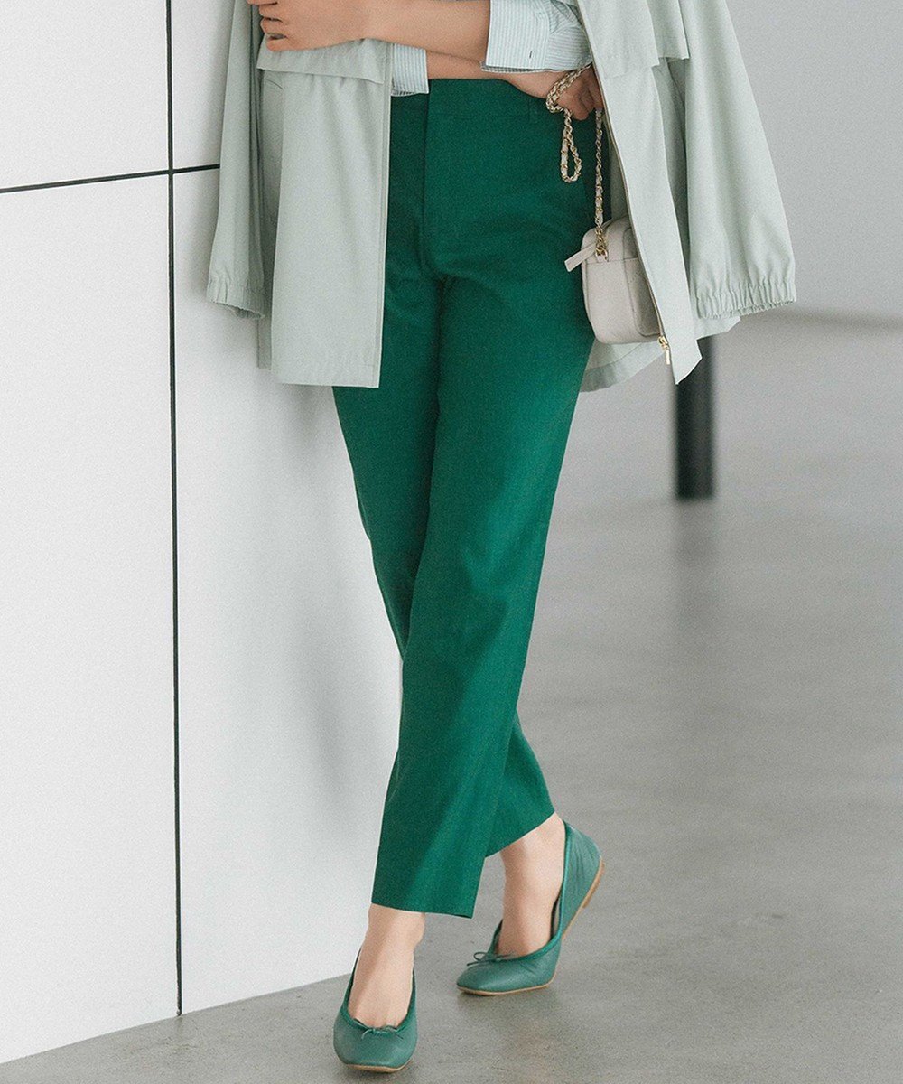 【23区/NIJYUSANKU】の【洗える】リネンレーヨンストレッチ テーパードパンツ インテリア・キッズ・メンズ・レディースファッション・服の通販 founy(ファニー) 　ファッション　Fashion　レディースファッション　Fashion for Women　パンツ　Pants & Trousers　イエロー　Yellow　オレンジ　Orange　春　Spring　洗える　Machine Washable　ジャケット　Jacket, Outerwear　ストレッチ　Stretch, Stretchy Fabric　セットアップ　Set-Up, Coordinated Outfit　ブルゾン　Blouson, Bomber Jacket　ベーシック　Basic, Essential　リネン　Linen, Linen Fabric　ループ　Loop, Loop Knit　S/S・春夏　SS, Spring/Summer, Warm Season　夏　Summer　2024年　2024　2024春夏・S/S　Spring/Summer 2024 SS24　[WEB限定]グリーン系|ID: prp329100004281867 ipo3291000000033571837