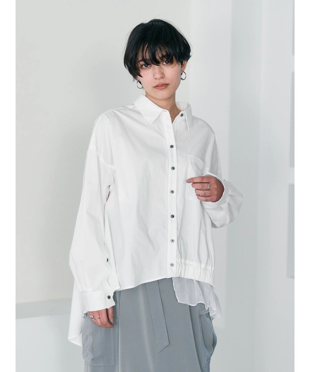 【イェッカ ヴェッカ/YECCA VECCA】のシアーMIXアシメシャツ 人気、トレンドファッション・服の通販 founy(ファニー) 　ファッション　Fashion　レディースファッション　WOMEN　トップス・カットソー　Tops/Tshirt　シャツ/ブラウス　Shirts/Blouses　S/S・春夏　Ss・Spring/Summer　シアー　Sheer　ストレッチ　Stretch　ポケット　Pocket　夏　Summer　春　Spring　 other-1|ID: prp329100004282013 ipo3291000000029865238