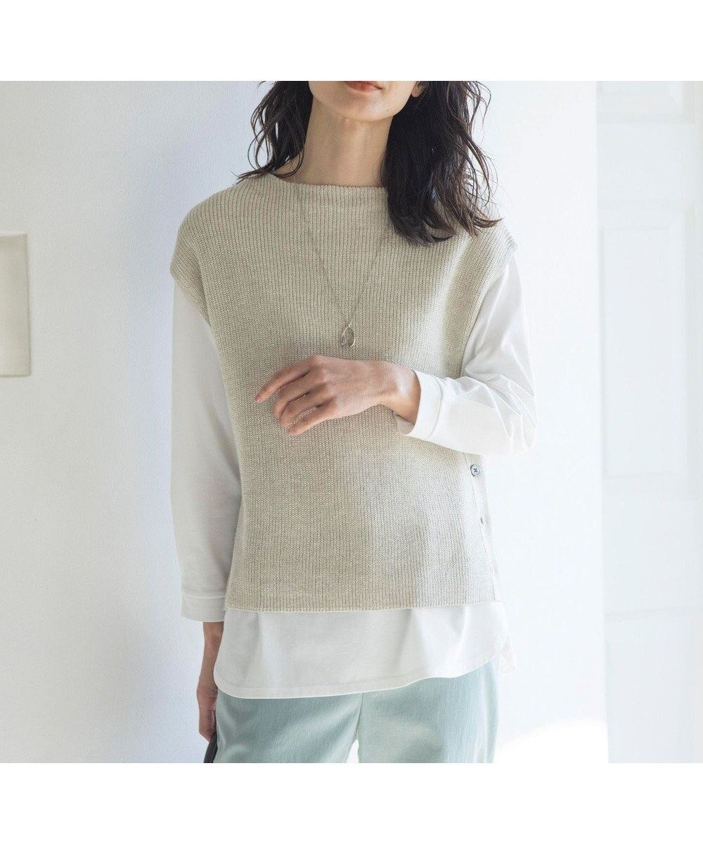 【ジェイ プレス/J.PRESS】の【洗える】LINEN COTTON ニット ベスト 人気、トレンドファッション・服の通販 founy(ファニー) 　ファッション　Fashion　レディースファッション　WOMEN　アウター　Coat Outerwear　トップス・カットソー　Tops/Tshirt　ニット　Knit Tops　ベスト/ジレ　Gilets/Vests　インナー　Inner　春　Spring　洗える　Washable　畦　Ridge　スリット　Slit　バランス　Balance　ベスト　Vest　S/S・春夏　Ss・Spring/Summer　夏　Summer　 other-1|ID: prp329100004282196 ipo3291000000030876553