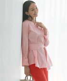 【23区/NIJYUSANKU】の【Oggi4月号掲載/杏さん着用】CANCLINI スキッパーベルト付き ブラウス [WEB限定]ピンクストライプ|ID: prp329100004282232 ipo3291000000031971708
