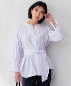 【23区/NIJYUSANKU】の【Oggi4月号掲載/杏さん着用】CANCLINI スキッパーベルト付き ブラウス ラベンダーストライプ|ID: prp329100004282232 ipo3291000000031971713
