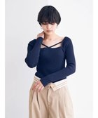 【イェッカ ヴェッカ/YECCA VECCA】のスクエアネックストリングリブニット Navy|ID: prp329100004282525 ipo3291000000029735465