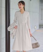 【ティアクラッセ/Tiaclasse】の【ダブルクロス・洗える】 ナローVネックワンピース グレージュ|ID: prp329100004282736 ipo3291000000031995636