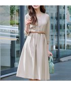 【ティアクラッセ/Tiaclasse】の【ダブルクロス・洗える】 ナローVネックワンピース グレージュ|ID: prp329100004282736 ipo3291000000035583119