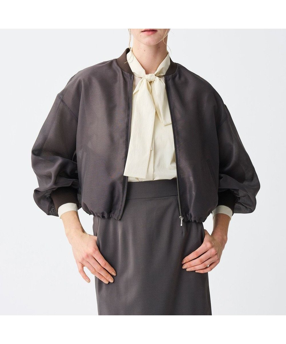 【アンクレイヴ/uncrave】の【手洗い可】シャイニー シアー ブルゾン インテリア・キッズ・メンズ・レディースファッション・服の通販 founy(ファニー) 　ファッション　Fashion　レディースファッション　WOMEN　アウター　Coat Outerwear　ジャケット　Jackets　ブルゾン　Blouson/Jackets　オーガンジー　Organdy　シアー　Sheer　シャイニー　Shiny　ジャケット　Jacket　フォルム　Form　フロント　Front　ブルゾン　Blouson　A/W・秋冬　Aw・Autumn/Winter・Fw・Fall-Winter　S/S・春夏　Ss・Spring/Summer　再入荷　Restock/Back In Stock/Re Arrival　夏　Summer　チャコールブラウン|ID: prp329100004282745 ipo3291000000031965956