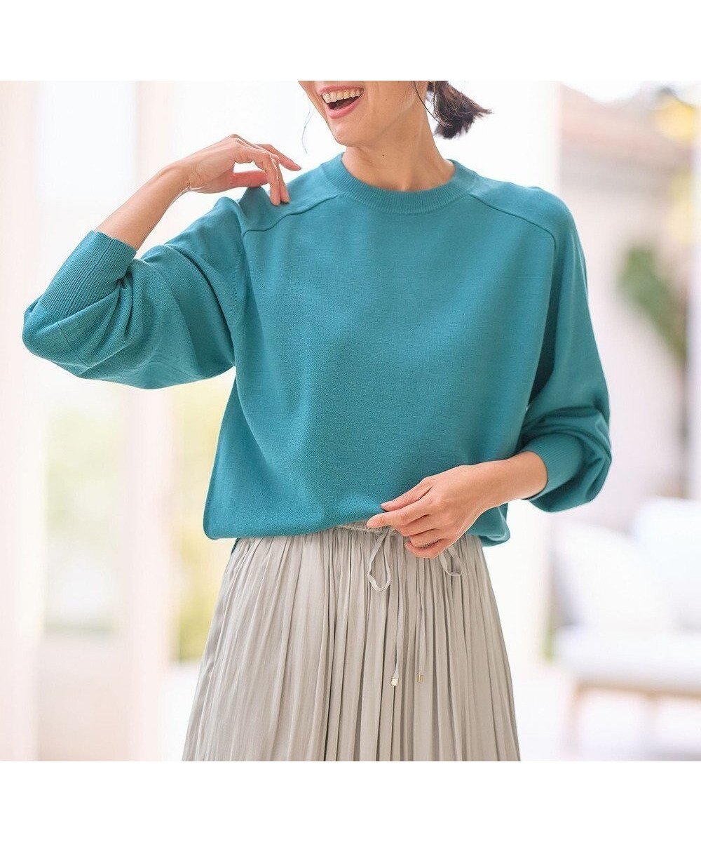 【エニー/ANY】の【洗濯機可】スプリングラグランニット インテリア・キッズ・メンズ・レディースファッション・服の通販 founy(ファニー) 　ファッション　Fashion　レディースファッション　Fashion for Women　トップス・カットソー　Cut & Sew Tops　ニット　Knit Tops & Sweaters　なめらか　Smooth, Silky Texture　スリーブ　Sleeve, Long Sleeve / Short Sleeve　セーター　Sweater, Knitwear　バランス　Balance, Style Balance　夏　Summer　春　Spring　S/S・春夏　SS, Spring/Summer, Warm Season　グリーン|ID: prp329100004282769 ipo3291000000032274418