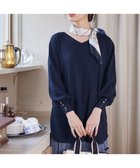 【ティアクラッセ/Tiaclasse】の【洗える】Vネックラウンドヘムニットチュニック ネイビー|ID: prp329100004282836 ipo3291000000031977966