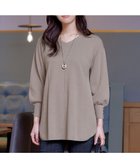 【ティアクラッセ/Tiaclasse】の【洗える】Vネックラウンドヘムニットチュニック グレージュ|ID: prp329100004282836 ipo3291000000031977970
