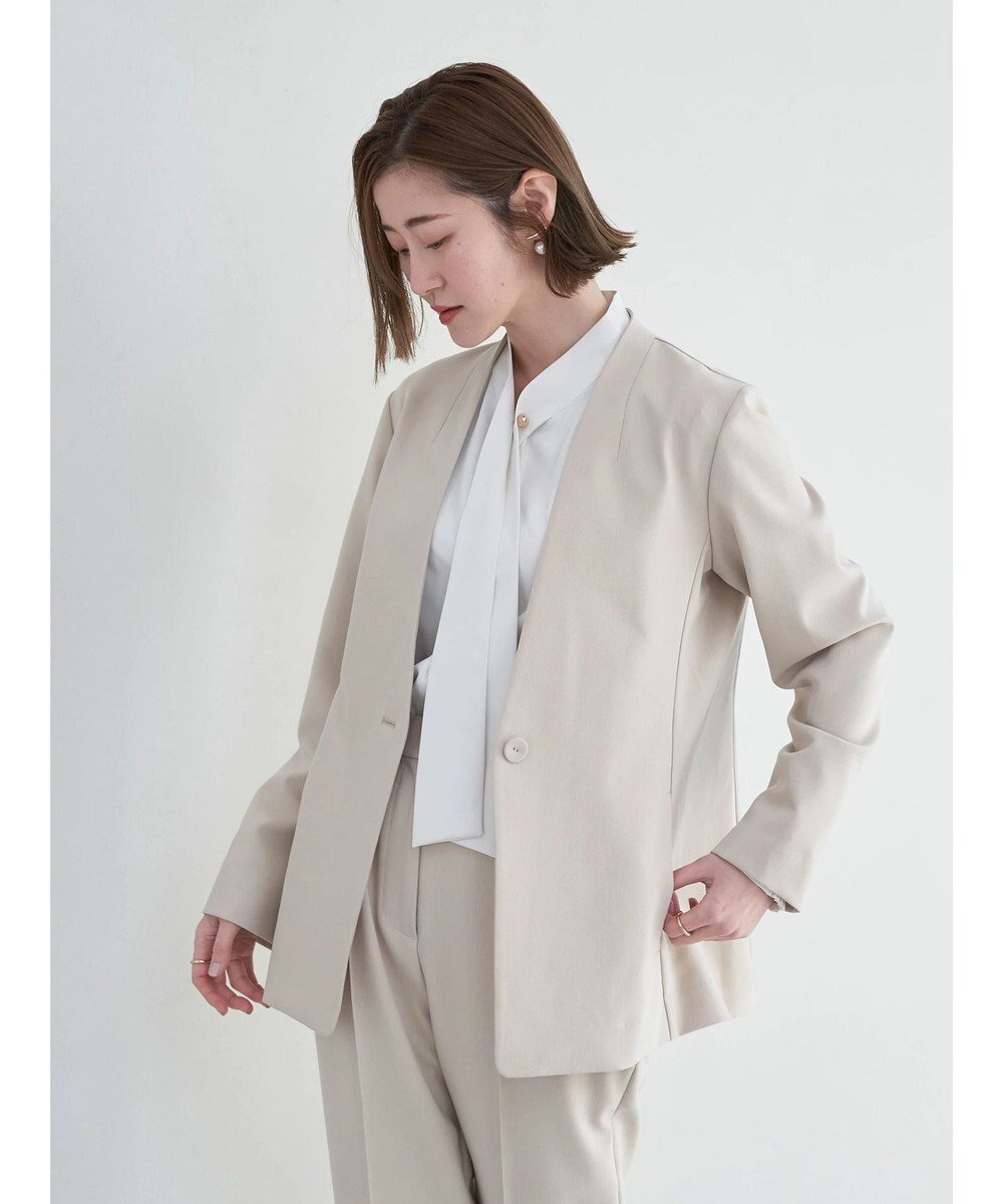 【イェッカ ヴェッカ/YECCA VECCA】のストレッチノーカラージャケット 人気、トレンドファッション・服の通販 founy(ファニー) 　ファッション　Fashion　レディースファッション　WOMEN　アウター　Coat Outerwear　ジャケット　Jackets　ノーカラージャケット　No Collar Leather Jackets　おすすめ　Recommend　インナー　Inner　シェイプ　Shape　ジャケット　Jacket　ストレッチ　Stretch　セットアップ　Set Up　ポケット　Pocket　夏　Summer　春　Spring　S/S・春夏　Ss・Spring/Summer　 other-1|ID: prp329100004282880 ipo3291000000029736809