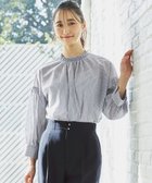 【エニィ スィス/any SiS】の【洗える】シャーリングフリルスタンド ブラウス 人気、トレンドファッション・服の通販 founy(ファニー) ファッション Fashion レディースファッション WOMEN トップス・カットソー Tops/Tshirt シャツ/ブラウス Shirts/Blouses S/S・春夏 Ss・Spring/Summer カフス Cuffs キュプラ Cupra シャーリング Shirring シンプル Simple ジャケット Jacket スタンド Stand ストライプ Stripe スリット Slit ロンドン London 夏 Summer 春 Spring 洗える Washable thumbnail ブルーストライプ|ID: prp329100004282895 ipo3291000000029736862