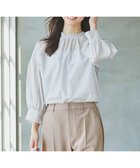 【エニィ スィス/any SiS】の【洗える】シャーリングフリルスタンド ブラウス 人気、トレンドファッション・服の通販 founy(ファニー) ファッション Fashion レディースファッション WOMEN トップス・カットソー Tops/Tshirt シャツ/ブラウス Shirts/Blouses S/S・春夏 Ss・Spring/Summer カフス Cuffs キュプラ Cupra シャーリング Shirring シンプル Simple ジャケット Jacket スタンド Stand ストライプ Stripe スリット Slit ロンドン London 夏 Summer 春 Spring 洗える Washable thumbnail グレーストライプ|ID: prp329100004282895 ipo3291000000029736863