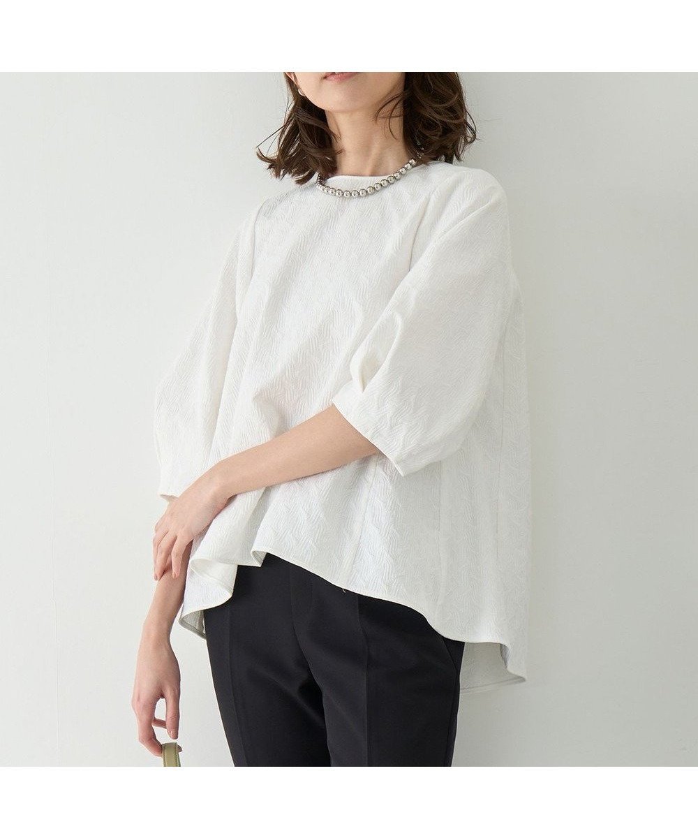 【アンフィーロ 自由区/UNFILO】の【洗える/イージーケア】ジャガードブラウス 人気、トレンドファッション・服の通販 founy(ファニー) 　ファッション　Fashion　レディースファッション　Fashion for Women　トップス・カットソー　Cut & Sew Tops　シャツ・ブラウス・オフィスカジュアル　Elegant Blouses & Button-Ups　ウォッシャブル　Machine Washable　テーパード　Tapered, Tapered Pants　フレア　Flare, Flared　エレガント 上品　Elegant　夏　Summer　春　Spring　S/S・春夏　SS, Spring/Summer, Warm Season　洗える　Machine Washable　 other-1|ID: prp329100004282913 ipo3291000000032387955