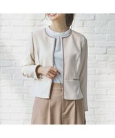 【エニィ スィス/any SiS】の【洗える】バイカラードビー ジャケット 人気、トレンドファッション・服の通販 founy(ファニー) ファッション Fashion レディースファッション Fashion for Women アウター Coat / Outerwear Collection レディースジャケット・軽アウター Jackets ノーカラージャケット / シンプル上品コーデ Collarless Jackets ジャケット Jacket, Outerwear ストレッチ Stretch, Stretchy Fabric スリット Slit, Slit Detail バランス Balance, Style Balance ペプラム Peplum, Flared Hem ポケット Pocket, Pocket Detail 再入荷 Restock / Back in Stock 夏 Summer 春 Spring S/S・春夏 SS, Spring/Summer, Warm Season 洗える Machine Washable |ID:prp329100004282960