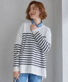 【23区/NIJYUSANKU】の【洗える】プレミアムビオコットン ビッグシルエット ニット オフホワイトxネイビーボーダー|ID: prp329100004283045 ipo3291000000031965074