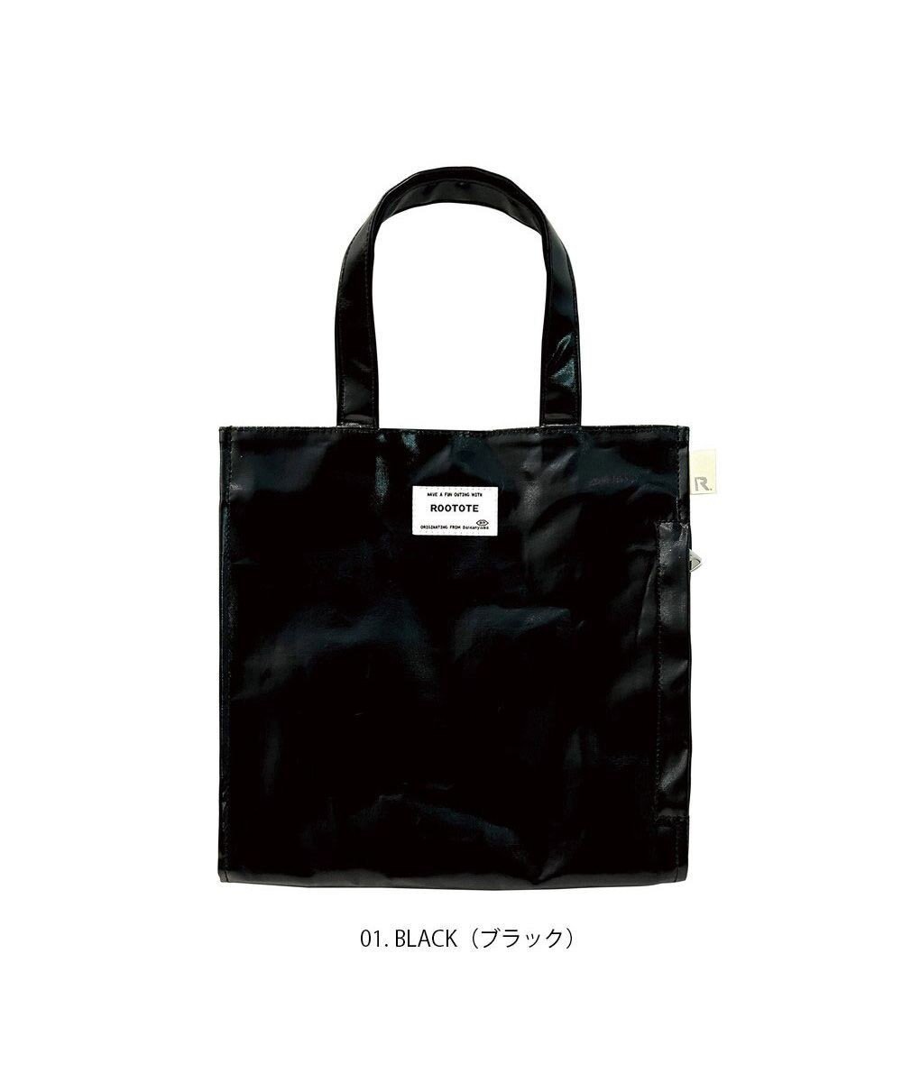 【ルートート/ROOTOTE】の1202【無地 エナメル風】EU.スクエア.ラミネート-G インテリア・キッズ・メンズ・レディースファッション・服の通販 founy(ファニー) 　ファッション　Fashion　レディースファッション　WOMEN　バッグ　Bag　エナメル　Enamel　カメラ　Camera　軽量　Lightweight　シンプル　Simple　スクエア　Square　財布　Wallet　テーブル　Table　プリント　Print　ポケット　Pocket　ポーチ　Pouch　無地　Plain Color　ランダム　Random　NEW・新作・新着・新入荷　New Arrivals　01:ブラック|ID: prp329100004283101 ipo3291000000029737626