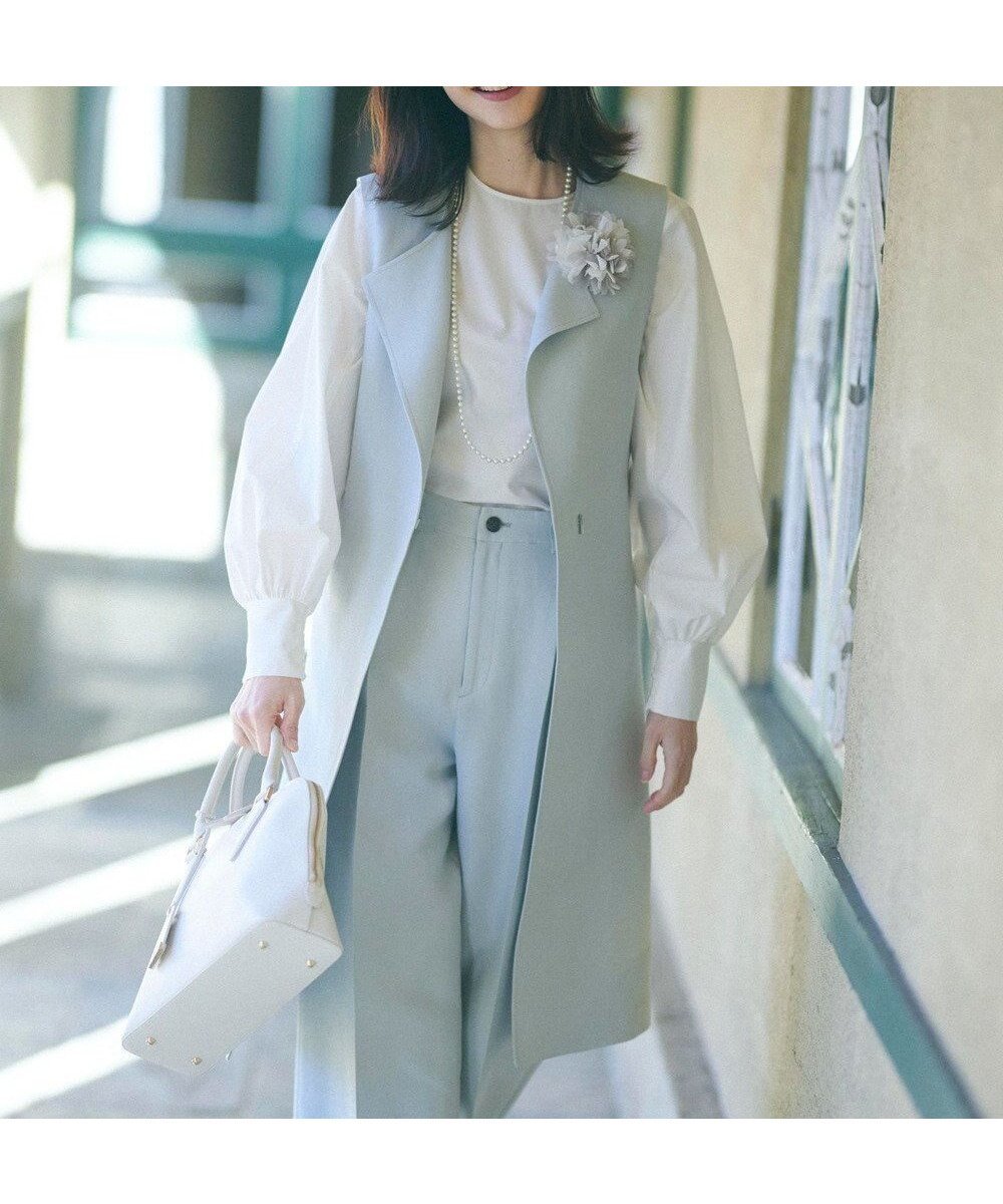 【23区/NIJYUSANKU】のハイカウントライトクロス ジレ 人気、トレンドファッション・服の通販 founy(ファニー) 　ファッション　Fashion　レディースファッション　WOMEN　アウター　Coat Outerwear　ジャケット　Jackets　春　Spring　シンプル　Simple　ジャケット　Jacket　スリット　Slit　セットアップ　Set Up　トレンド　Trend　S/S・春夏　Ss・Spring/Summer　再入荷　Restock/Back In Stock/Re Arrival　おすすめ　Recommend　夏　Summer　2024年　2024　2024春夏・S/S　Ss,Spring/Summer,2024　エレガント 上品　Elegant　 other-1|ID: prp329100004283501 ipo3291000000031992181