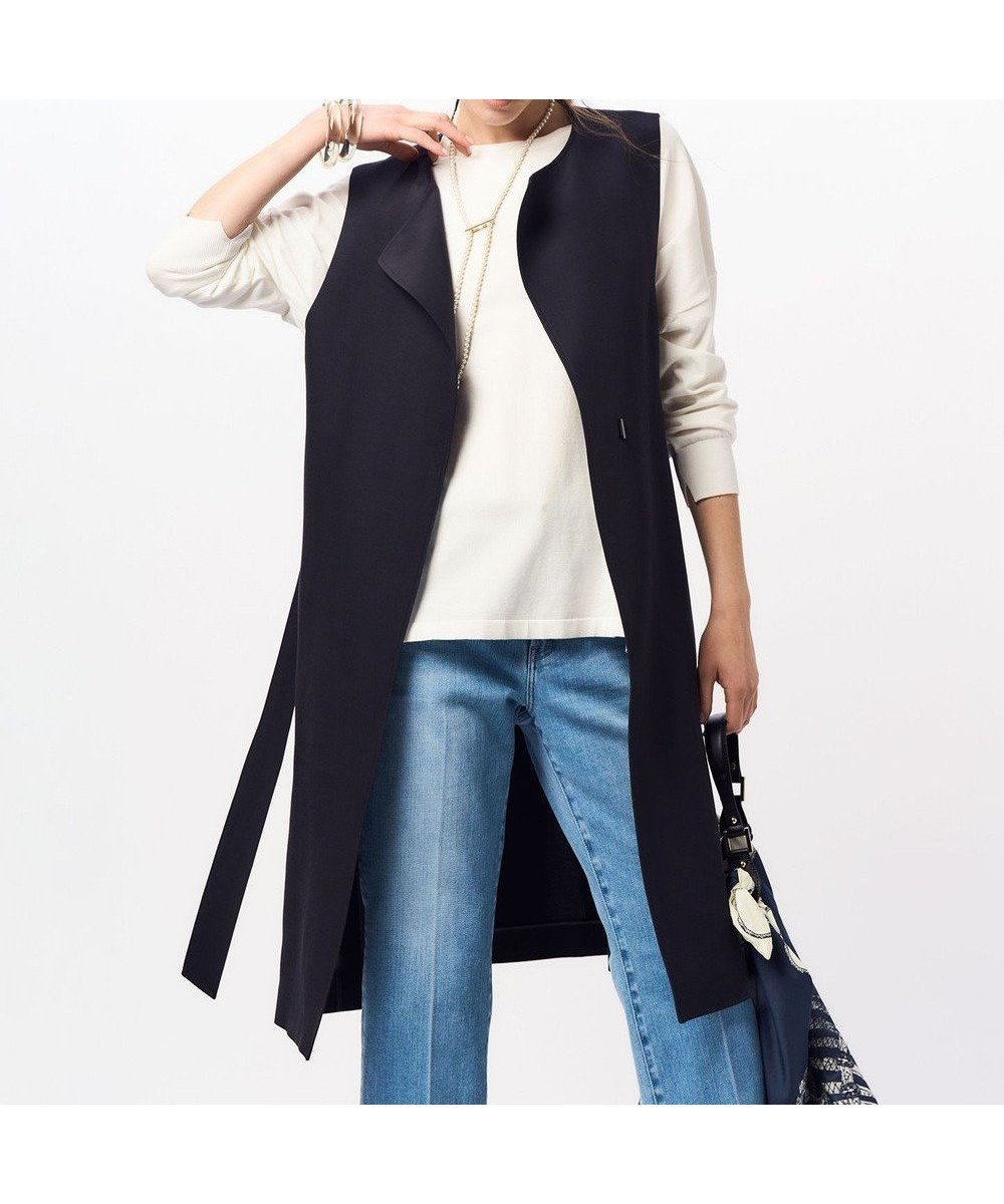 【23区/NIJYUSANKU】のハイカウントライトクロス ジレ インテリア・キッズ・メンズ・レディースファッション・服の通販 founy(ファニー) 　ファッション　Fashion　レディースファッション　WOMEN　アウター　Coat Outerwear　ジャケット　Jackets　春　Spring　シンプル　Simple　ジャケット　Jacket　スリット　Slit　セットアップ　Set Up　トレンド　Trend　S/S・春夏　Ss・Spring/Summer　再入荷　Restock/Back In Stock/Re Arrival　おすすめ　Recommend　夏　Summer　2024年　2024　2024春夏・S/S　Ss,Spring/Summer,2024　エレガント 上品　Elegant　ネイビー系|ID: prp329100004283501 ipo3291000000031992183