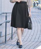 【ティアクラッセ/Tiaclasse】の【ダブルストレッチ・洗える】ベルト付きタックスカート ブラック|ID: prp329100004283614 ipo3291000000031039009