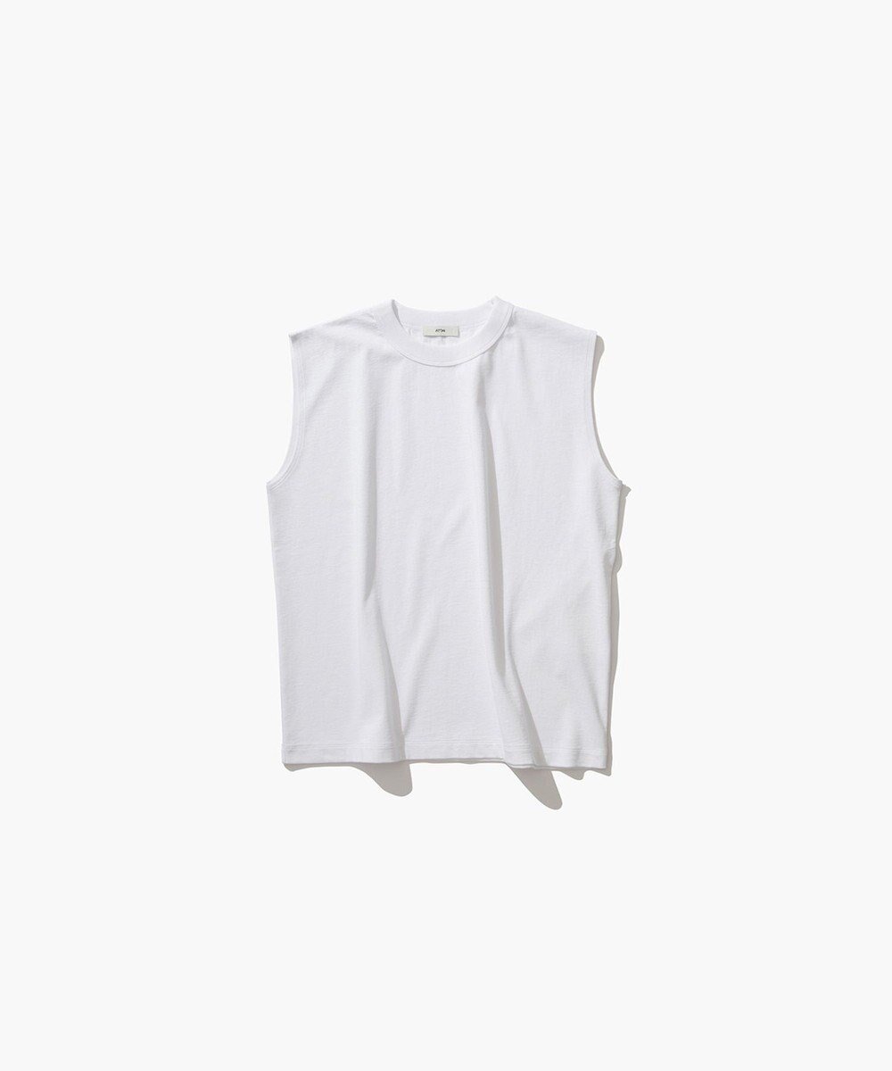 【エイトン/ATON】のDRY COTTON JERSEY ノースリーブプルオーバー 人気、トレンドファッション・服の通販 founy(ファニー) 　ファッション　Fashion　レディースファッション　WOMEN　トップス・カットソー　Tops/Tshirt　キャミソール / ノースリーブ　No Sleeves　シャツ/ブラウス　Shirts/Blouses　ロング / Tシャツ　T-Shirts　プルオーバー　Pullover　カットソー　Cut and Sewn　S/S・春夏　Ss・Spring/Summer　カットオフ　Cut Off　カットソー　Cut And Sew　ジャージ　Jersey　タンク　Tank　ノースリーブ　No Sleeve　モックネック　Mock Neck　吸水　Water Absorption　夏　Summer　定番　Standard　春　Spring　 other-1|ID: prp329100004283704 ipo3291000000029740753