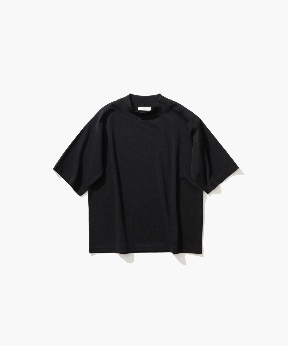 【エイトン/ATON】のDRY COTTON JERSEY モックネックTシャツ インテリア・キッズ・メンズ・レディースファッション・服の通販 founy(ファニー) 　ファッション　Fashion　レディースファッション　WOMEN　トップス・カットソー　Tops/Tshirt　シャツ/ブラウス　Shirts/Blouses　ロング / Tシャツ　T-Shirts　カットソー　Cut and Sewn　A/W・秋冬　Aw・Autumn/Winter・Fw・Fall-Winter　S/S・春夏　Ss・Spring/Summer　インナー　Inner　カットソー　Cut And Sew　ジャージ　Jersey　ノースリーブ　No Sleeve　モックネック　Mock Neck　レギュラー　Regular　吸水　Water Absorption　夏　Summer　定番　Standard　BLACK|ID: prp329100004283707 ipo3291000000029740771