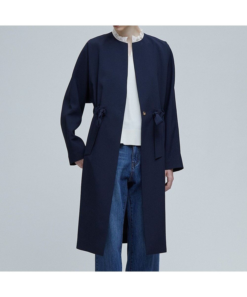 【ベイジ,/BEIGE,】のMARIE / ノーカラーコート インテリア・キッズ・メンズ・レディースファッション・服の通販 founy(ファニー) 　ファッション　Fashion　レディースファッション　Fashion for Women　アウター　Coat / Outerwear Collection　コート・ロングコート・ピーコート　Long Coats, Peacoats & More　レディースジャケット・軽アウター　Jackets　エレガント 上品　Elegant　オケージョン　Occasion Wear　ジャケット　Jacket, Outerwear　リラックス　Relax, Relaxed Fit　ビジネス 仕事 通勤　Business / Work / Commuting　夏　Summer　春　Spring　S/S・春夏　SS, Spring/Summer, Warm Season　軽量　Lightweight, Ultra Light　Navy|ID: prp329100004284717 ipo3291000000034515434