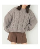 【アースミュージックアンドエコロジー/earth music&ecology】のローゲージ手編み風ケーブルプルオーバー Gray Beige|ID: prp329100004285471 ipo3291000000029750538