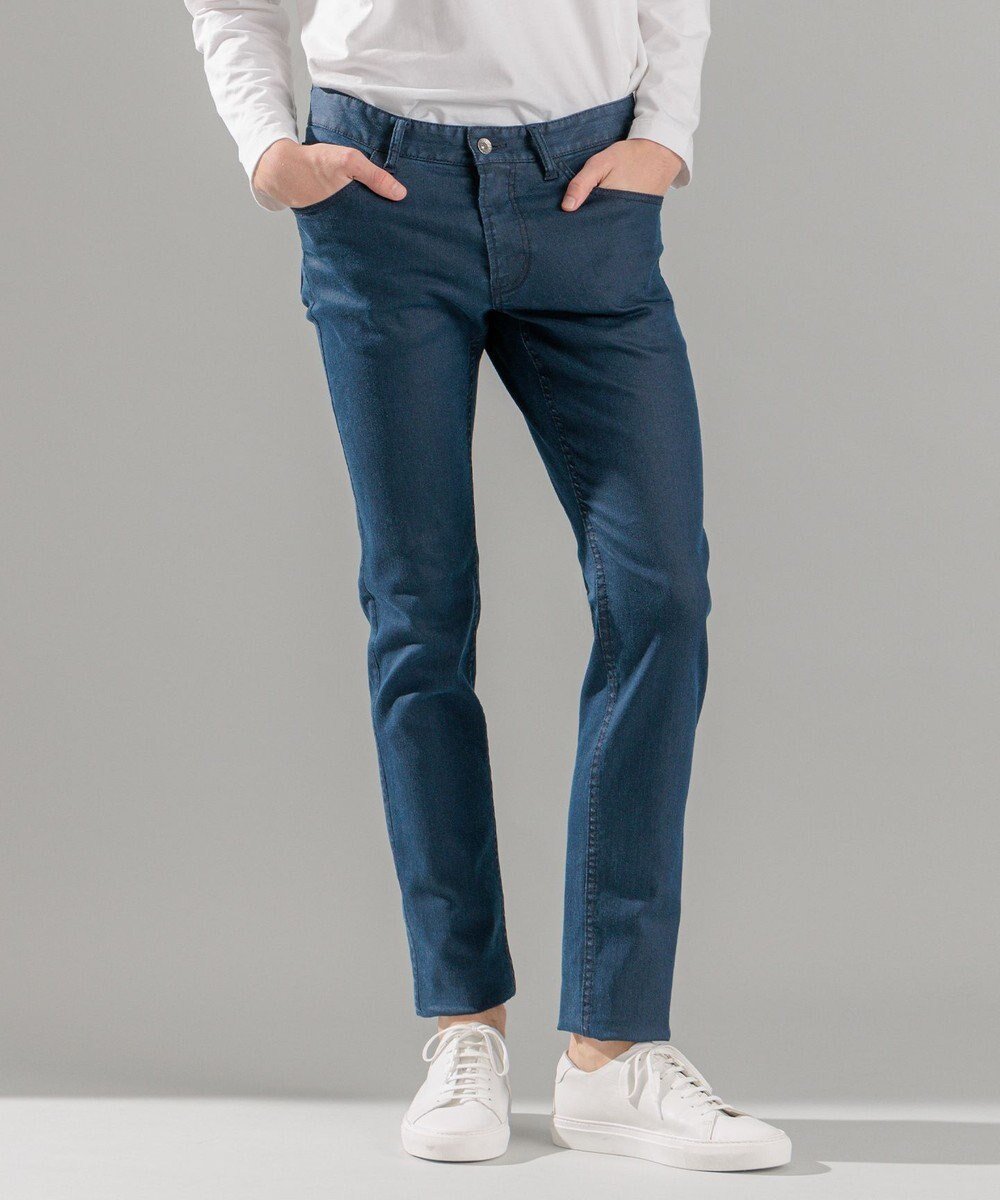 【ジョゼフ オム/JOSEPH HOMME / MEN】の新色【抜群のストレッチ性/光沢素材】ハイパワーソフトストレッチ 5ポケットパンツ / STICK 5P インテリア・キッズ・メンズ・レディースファッション・服の通販 founy(ファニー) 　ファッション　Fashion　メンズファッション　Fashion for Men　ボトムス　Bottoms　ストレッチ　Stretch, Stretchy Fabric　ストレート　Straight, Straight Cut　スリム　Slim, Slim Fit　デニム　Denim, Jeans Material　定番　Standard, Basic Item　人気　Popular, Best Seller　ポケット　Pocket, Pocket Detail　A/W・秋冬　Autumn/Winter　S/S・春夏　SS, Spring/Summer, Warm Season　夏　Summer　ダルブルー系|ID: prp329100004286175 ipo3291000000032649620
