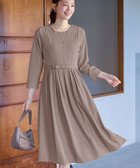 【ティアクラッセ/Tiaclasse】の【セレモニー・新色追加】リボンベルトフレアワンピース モカ|ID: prp329100004286194 ipo3291000000035582317