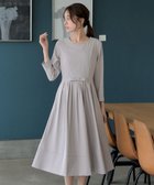 【ティアクラッセ/Tiaclasse】の【セレモニー・新色追加】リボンベルトフレアワンピース グレー|ID: prp329100004286194 ipo3291000000036377676